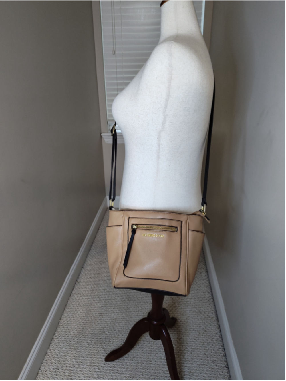 Women's Liz Claiborne Crossbody Bag One Size Beige and Black